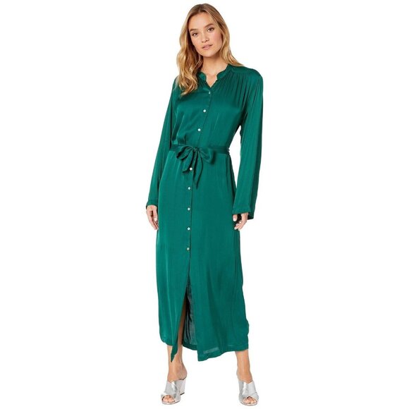 Cali Dreaming Paradiso Dress Hunter Green Shirt Belted Button Front Women Cali Dreaming Paradiso Dress Hunter Green Shirt Belted Button Front Women